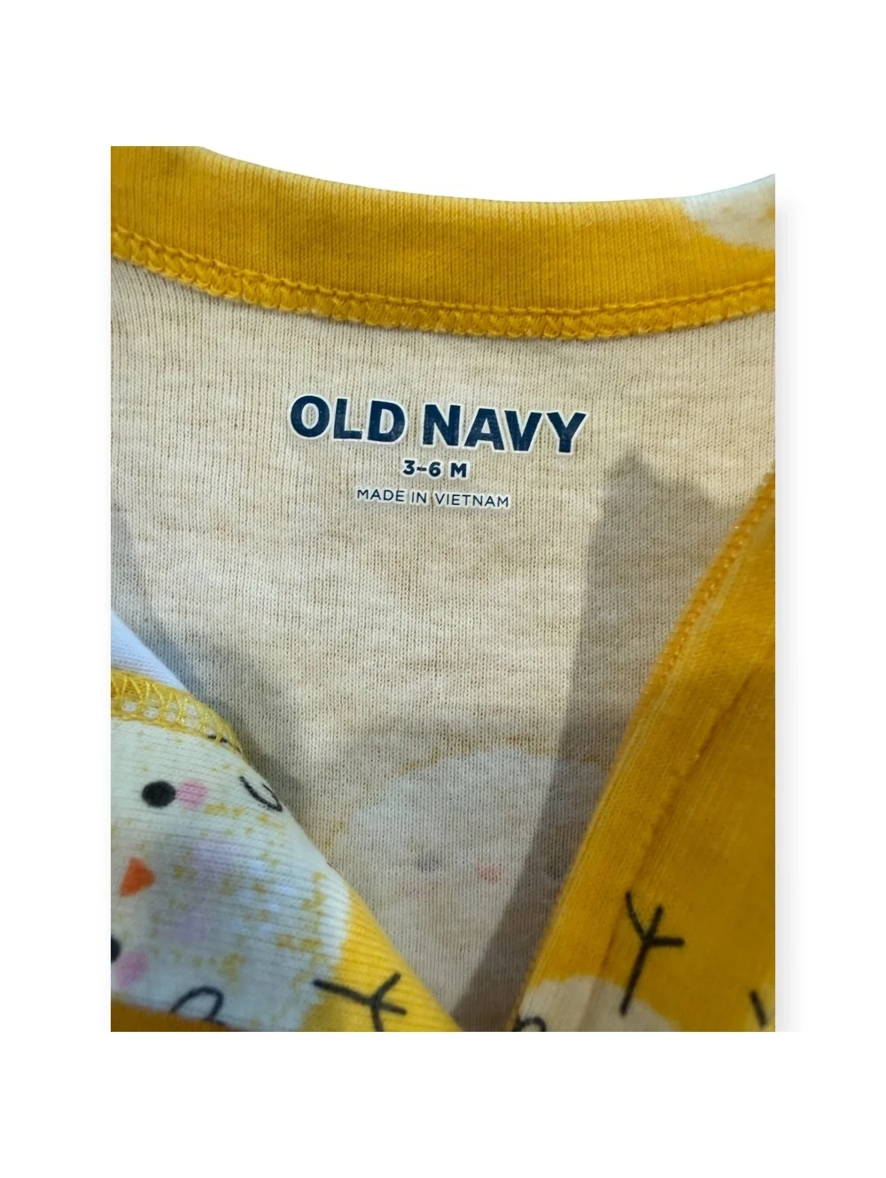 Old Navy Girl 3-6 Months Footed Sleepers Set, Yellow Chick Print and Pink Ribbed